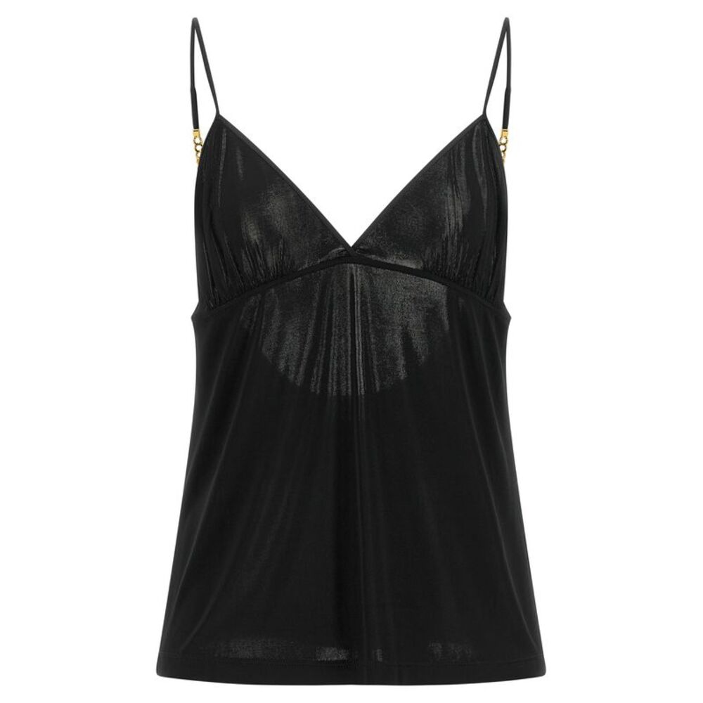 Saint Laurent Black Viscose Tank Women's Tops